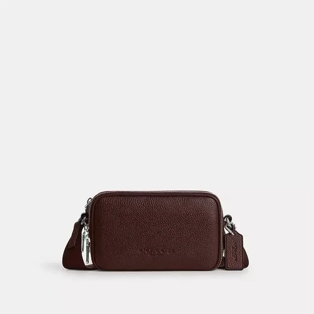 NWT Coach Colton Crossbody Bag 19 Maple Silver CET66 Pebble Leather